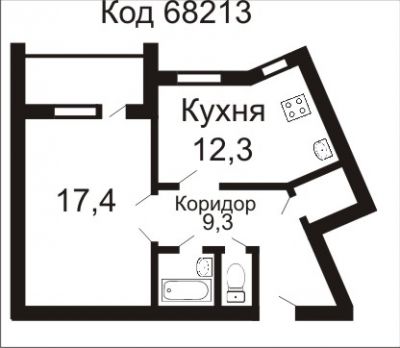 Квартира г. Молодечно, Беларусь, 43 м2 - фото 1