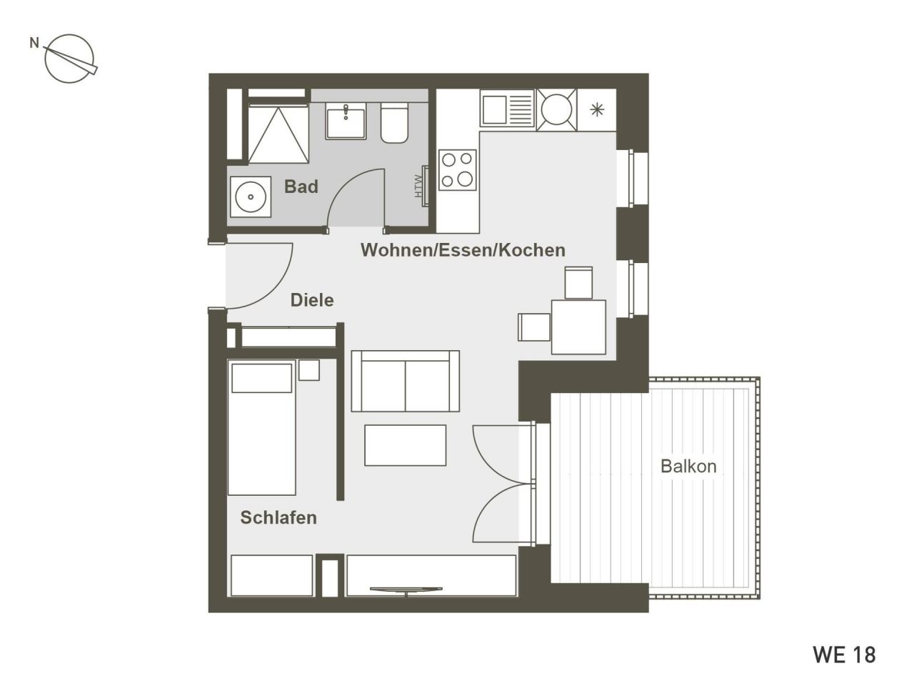 Апартаменты в Берлине, Германия, 42.01 м2 - фото 1