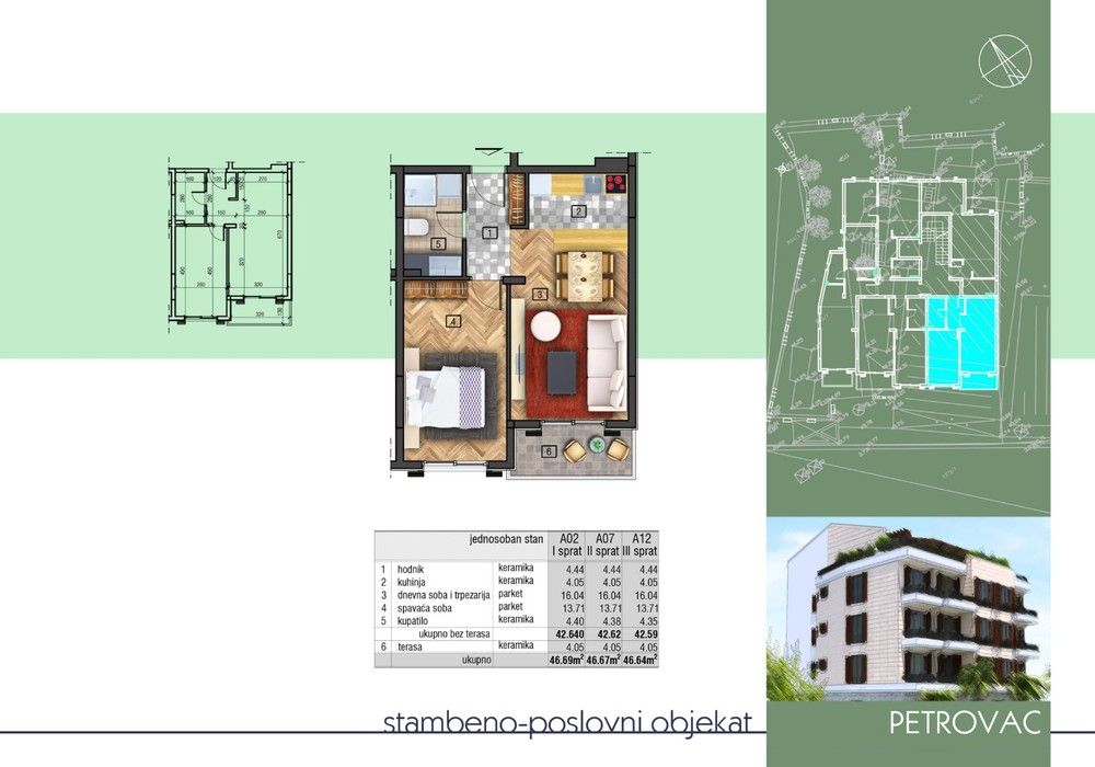 Квартира в Петроваце, Черногория, 41 м² - фото 2
