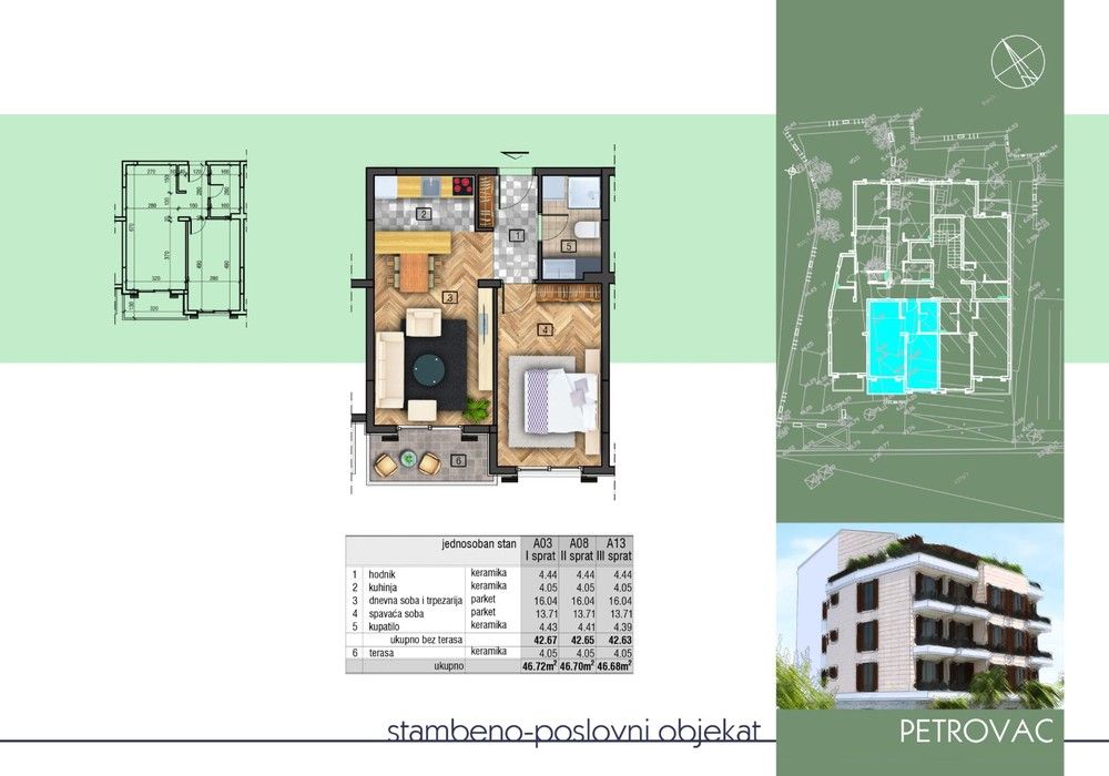 Квартира в Петроваце, Черногория, 41 м² - фото 3
