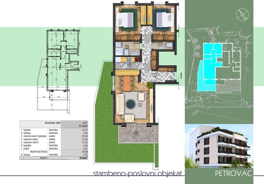 Квартира в Петроваце, Черногория, 41 м² - фото 8