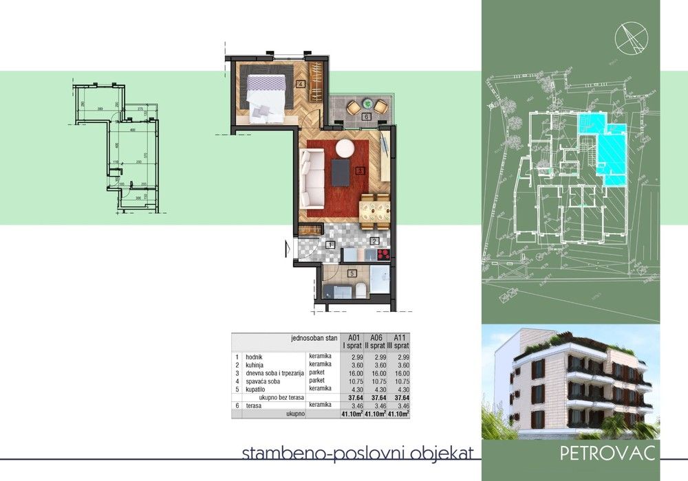 Квартира в Петроваце, Черногория, 41 м² - фото 13