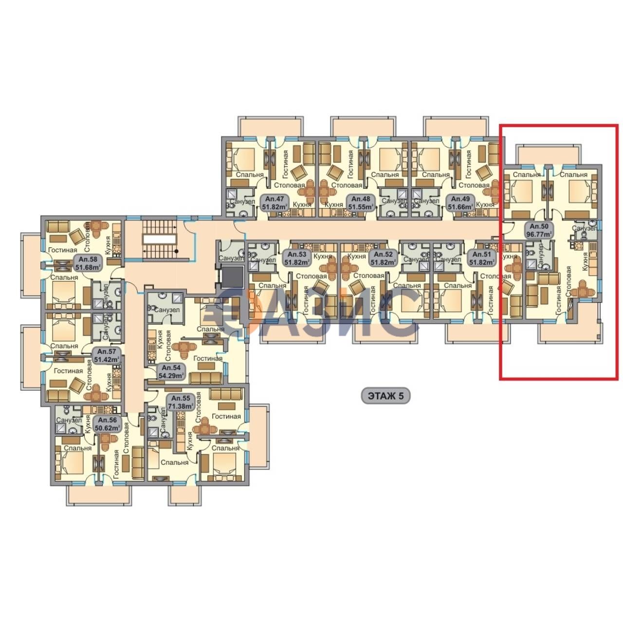 Апартаменты на Солнечном берегу, Болгария, 96.8 м² - фото 1