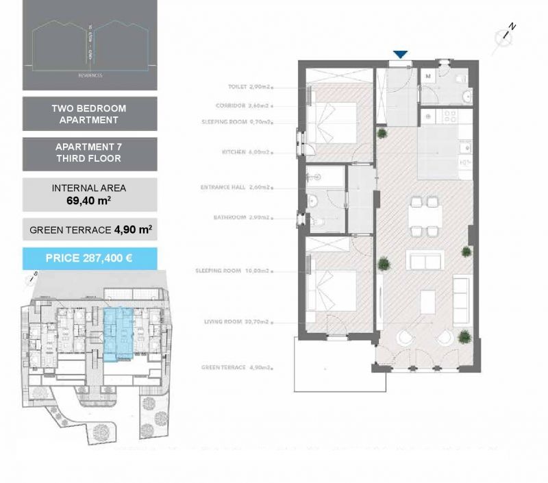 Квартира в Тивате, Черногория, 63 м² - фото 6