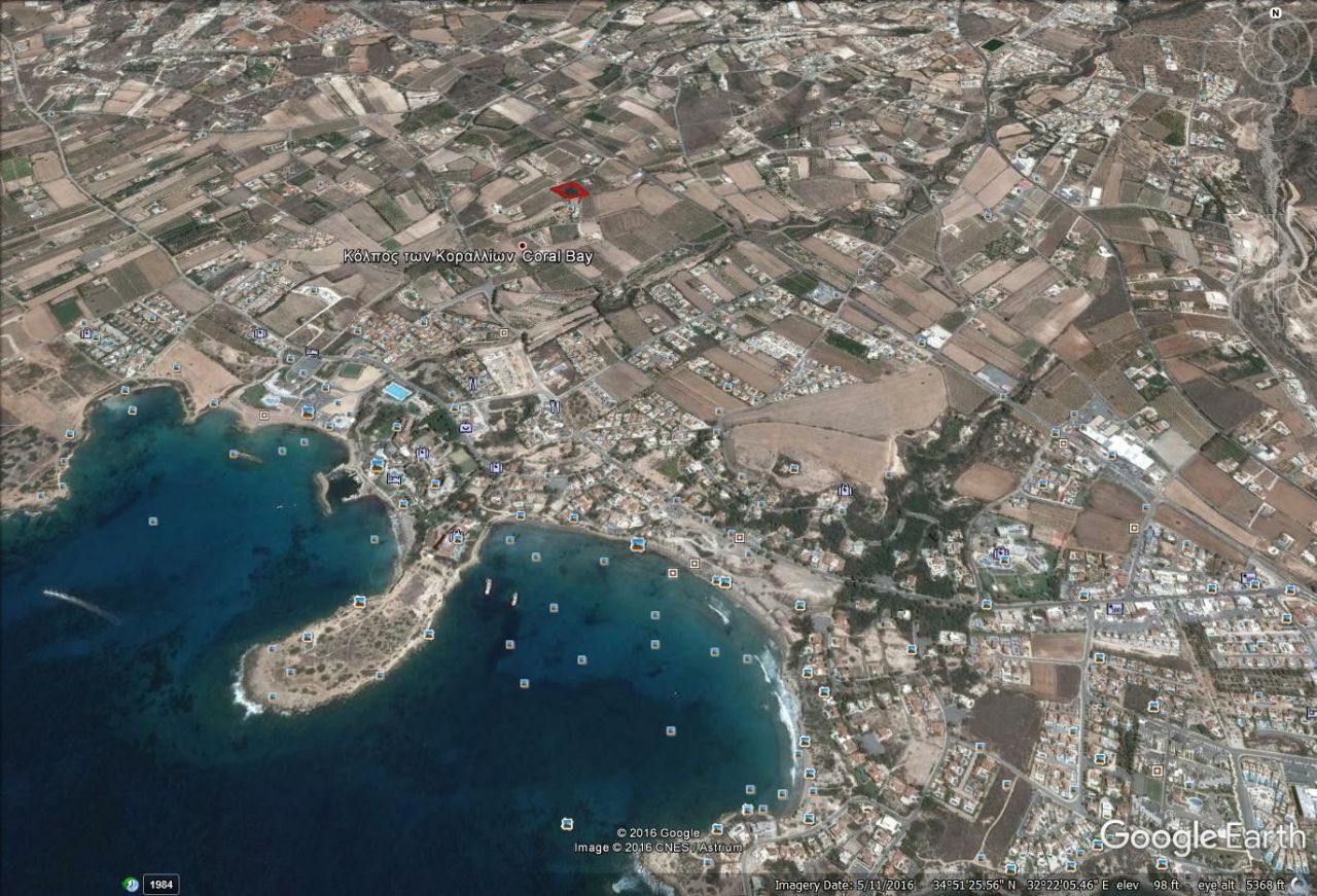 Земля в Пафосе, Кипр, 2 861 м2 - фото 1
