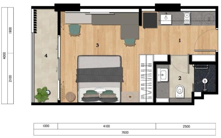 Квартира на Пхукете, Таиланд, 30.3 м² - фото 11