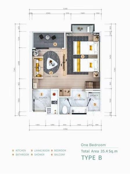 Квартира на острове Пхукет, Таиланд, 29.6 м² - фото 16