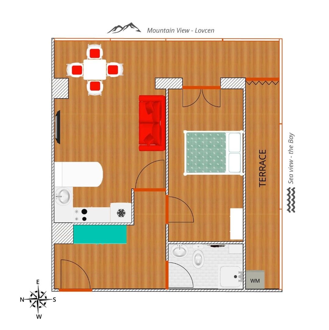 Квартира в Тивате, Черногория, 54 м² - фото 8