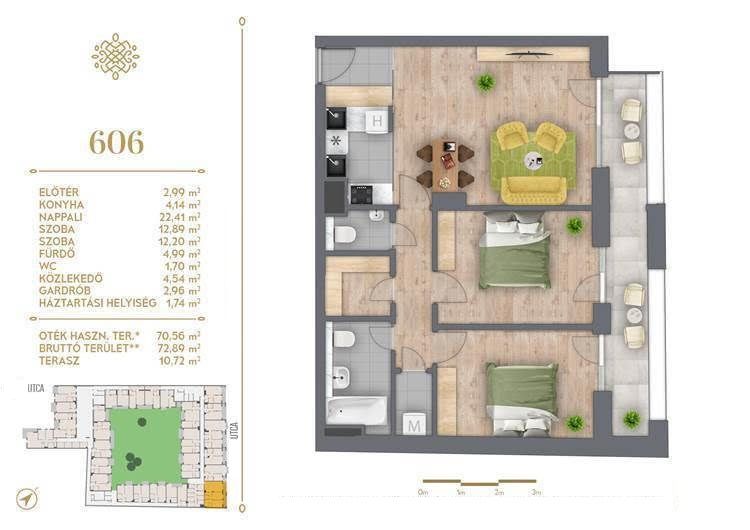 Квартира в Будапеште, Венгрия, 73 м² - фото 4