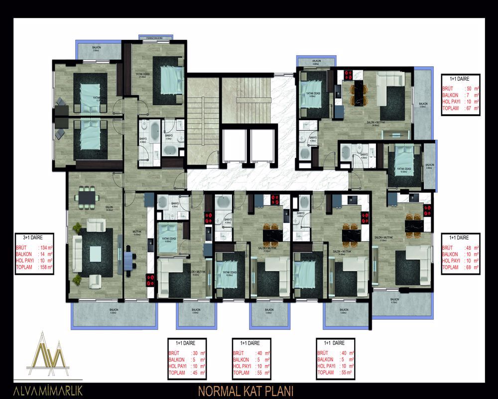 Апартаменты в Алании, Турция, 55 м² - фото 6