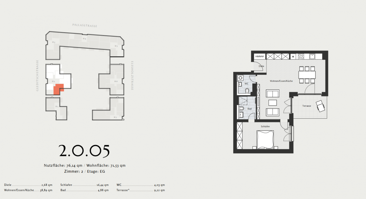 Квартира в Берлине, Германия, 52.82 м² - фото 10