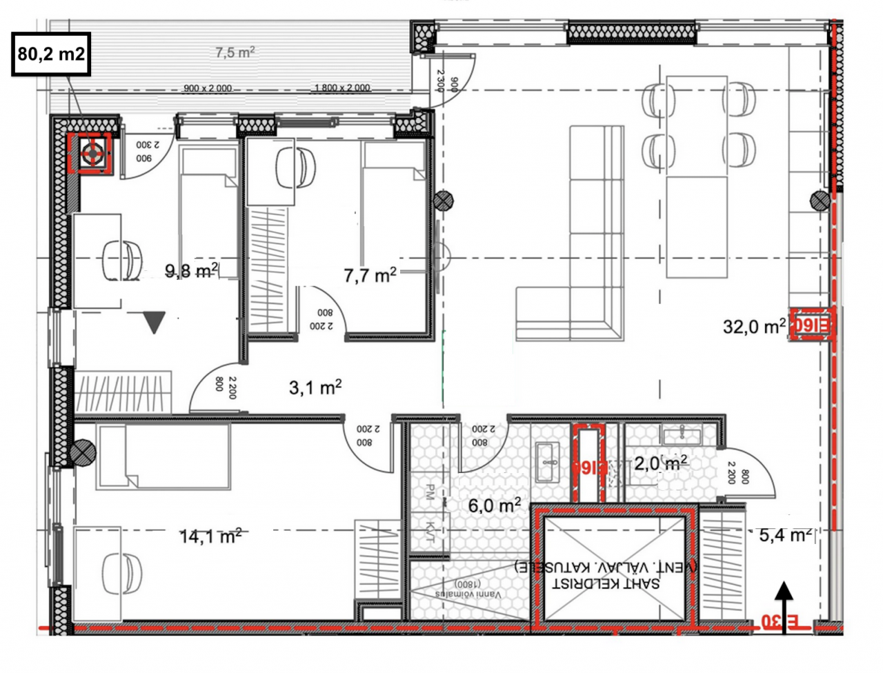 Квартира в Таллине, Эстония, 80.2 м² - фото 10