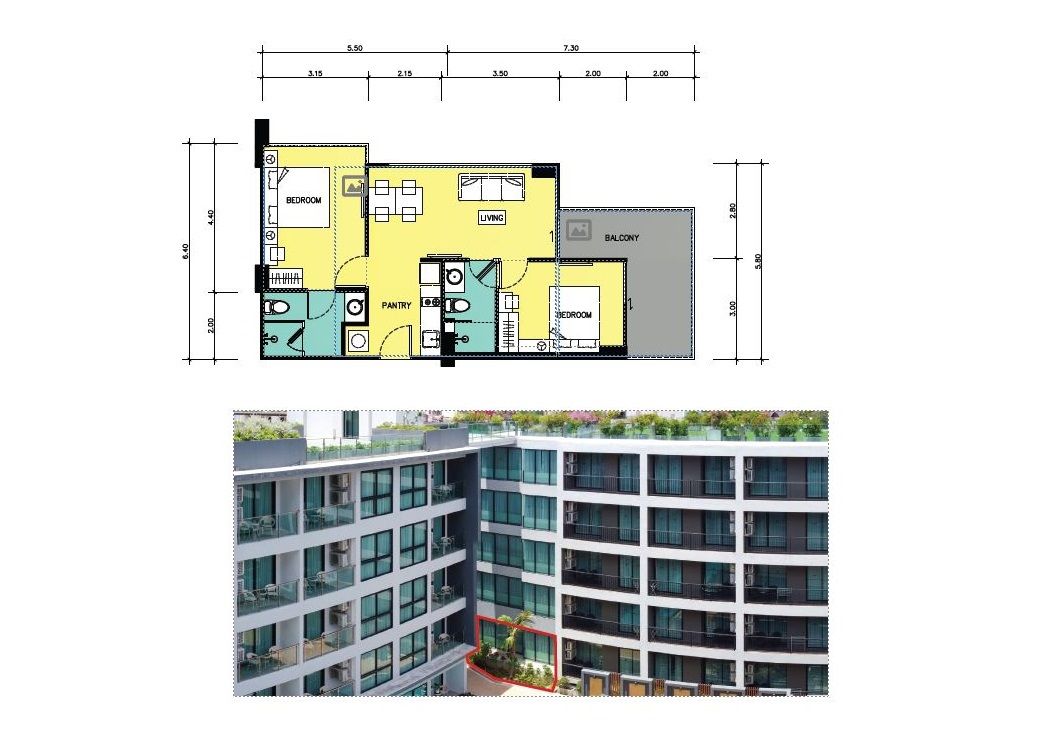 Квартира на острове Пхукет, Таиланд, 69 м² - фото 2