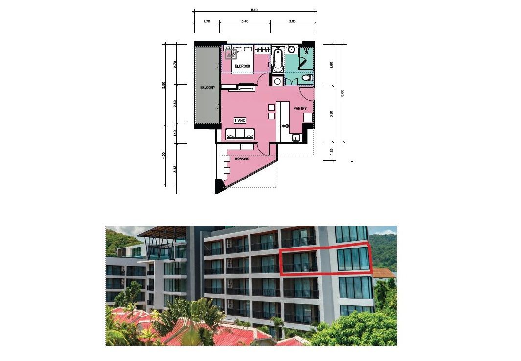 Квартира на острове Пхукет, Таиланд, 60 м² - фото 2