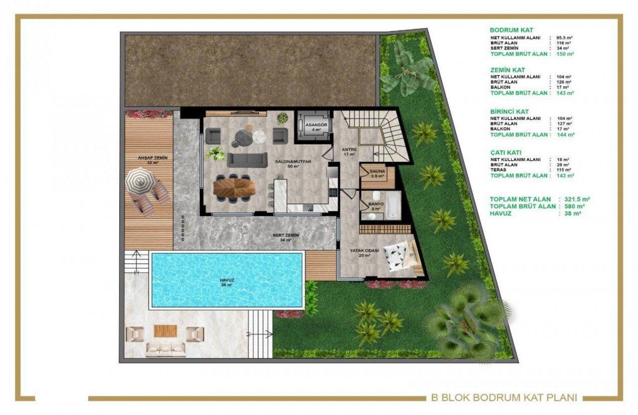 Вилла в Алании, Турция, 658 м² - фото 14