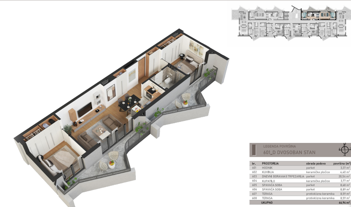 Квартира в Баре, Черногория, 67 м² - фото 5