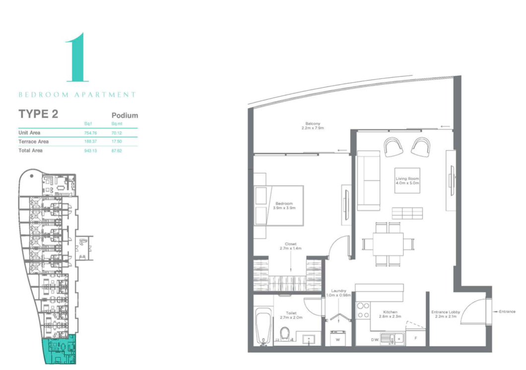 Апартаменты в Рас-эль-Хайме, ОАЭ, 56 м² - фото 14