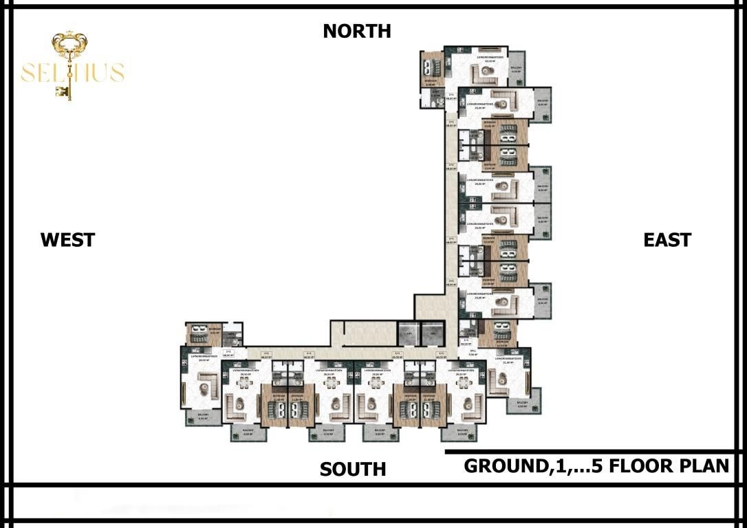 Квартира в Газипаше, Турция, 48 м² - фото 15