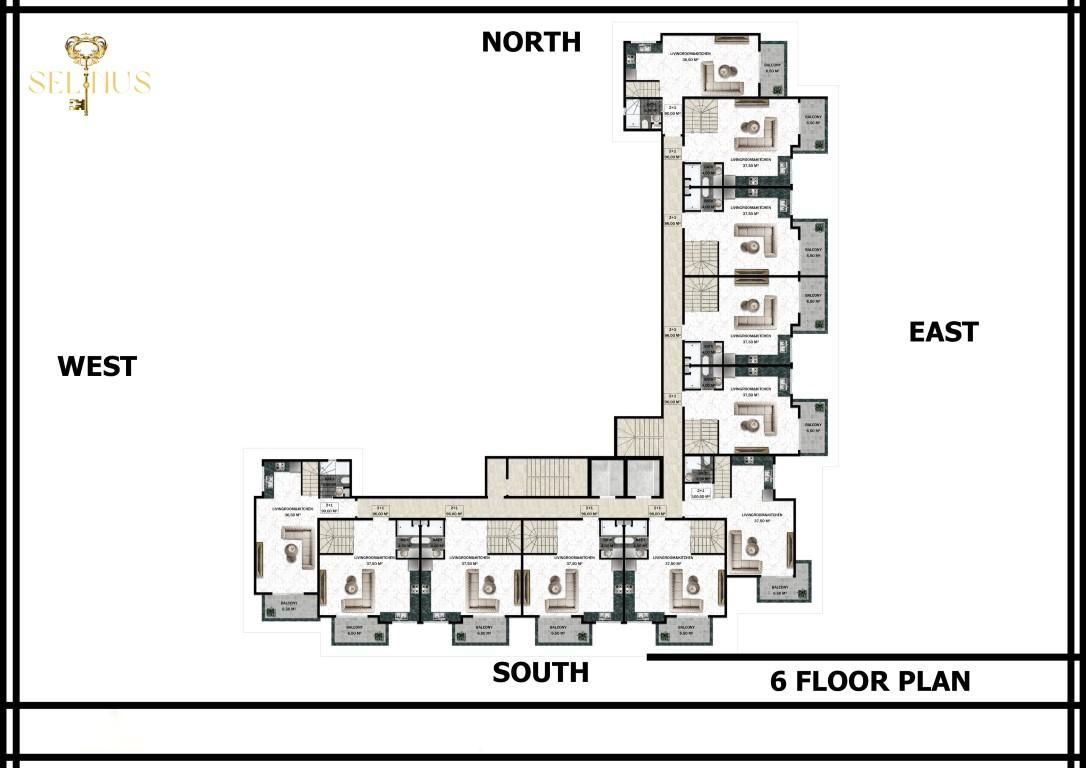 Квартира в Газипаше, Турция, 48 м² - фото 16