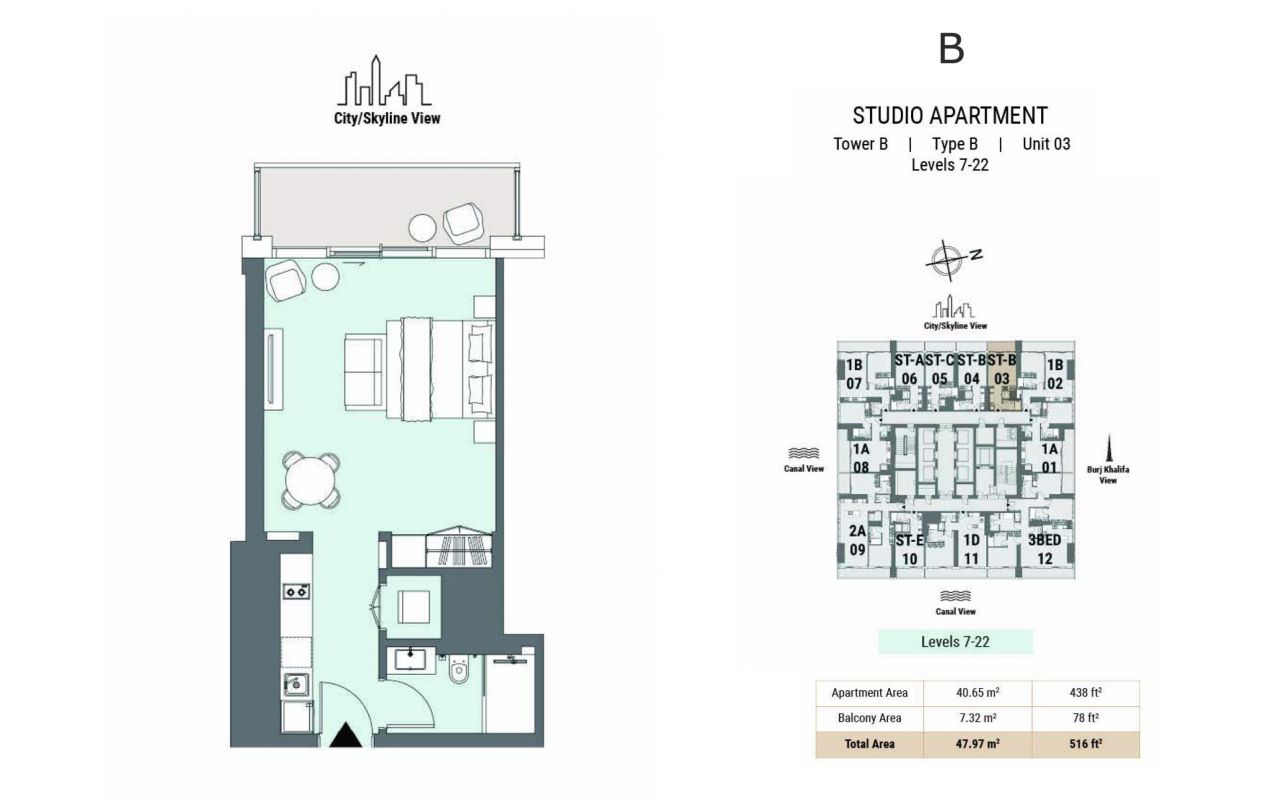 Апартаменты в Дубае, ОАЭ, 48 м² - фото 18