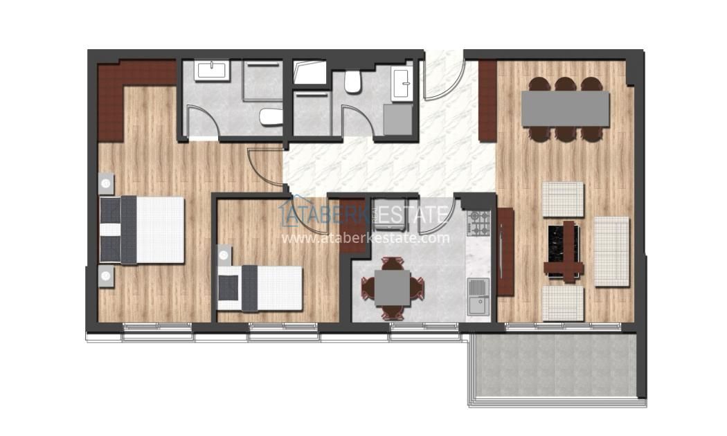 Квартира в Анталии, Турция, 65 м² - фото 8