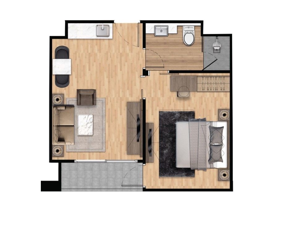 Апартаменты на Пхукете, Таиланд, 42.7 м² - фото 1