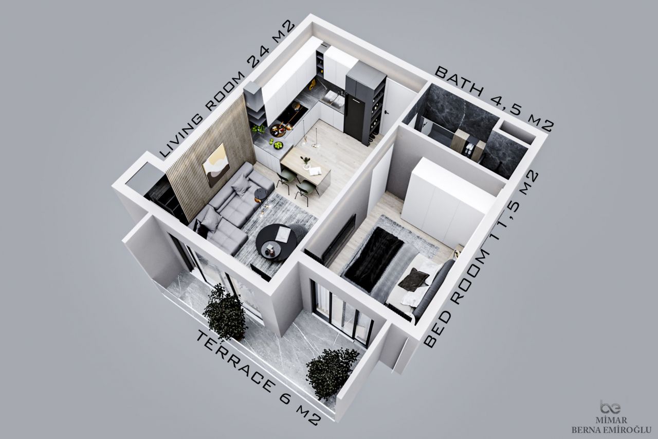 Квартира в Алании, Турция, 58 м² - фото 6