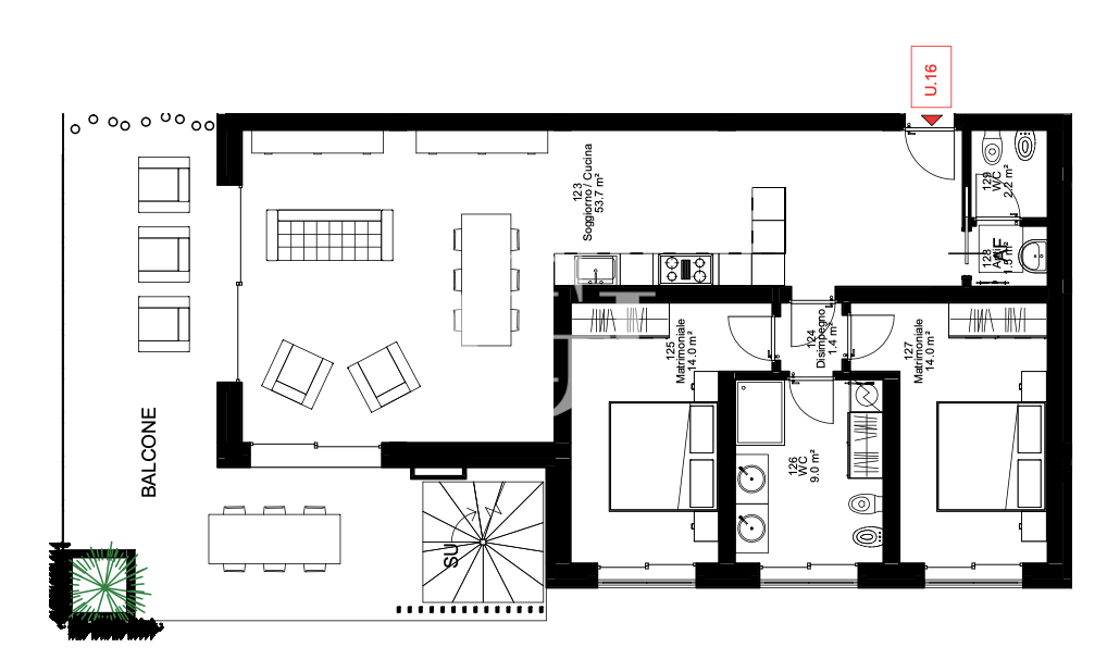 Пентхаус у озера Гарда, Италия, 201 м² - фото 9