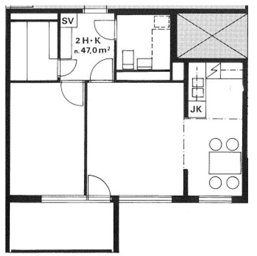 Квартира в Иматре, Финляндия, 48.5 м² - фото 2