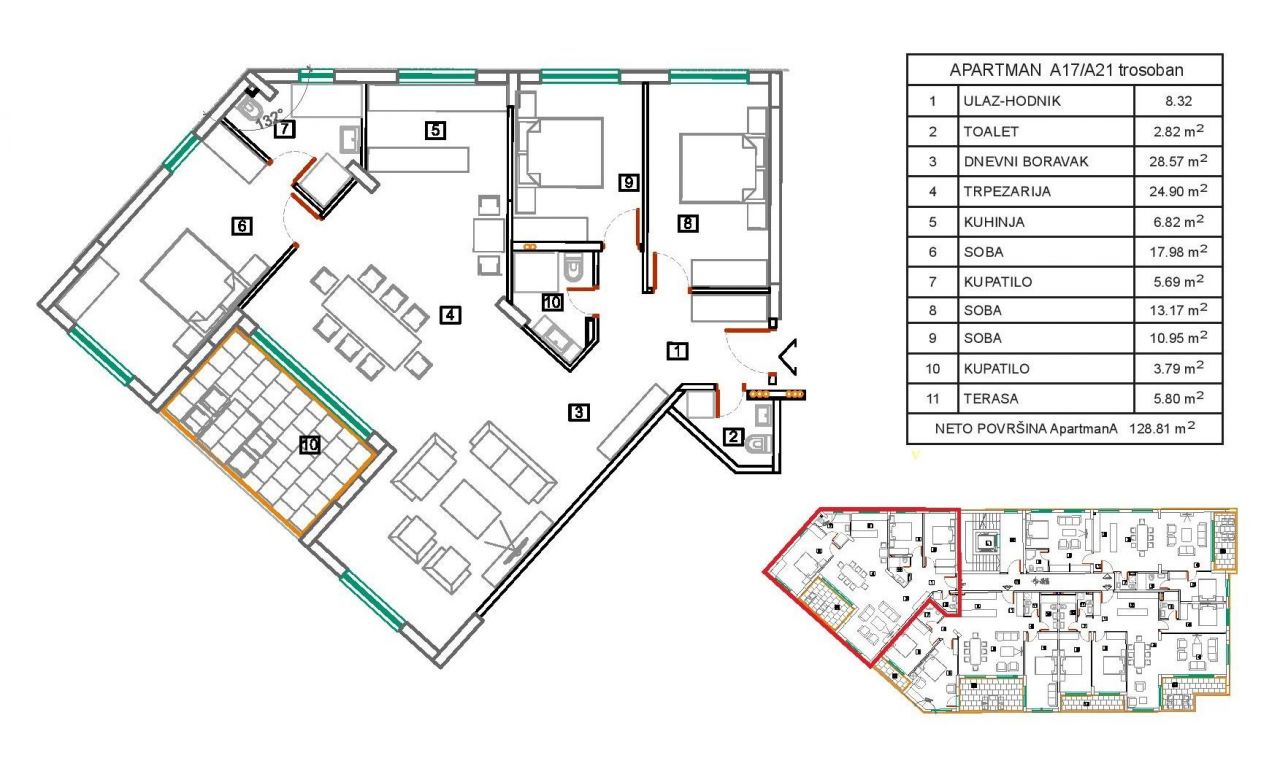Квартира в Бечичи, Черногория, 132 м² - фото 5