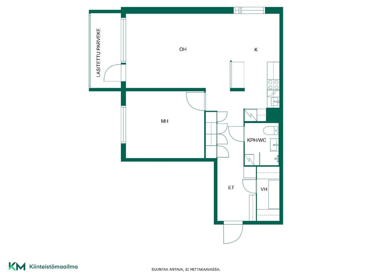 Квартира в Коуволе, Финляндия, 56.5 м² - фото 2