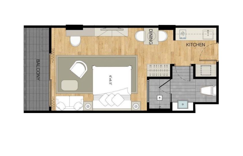 Студия на острове Пхукет, Таиланд, 36.8 м² - фото 2