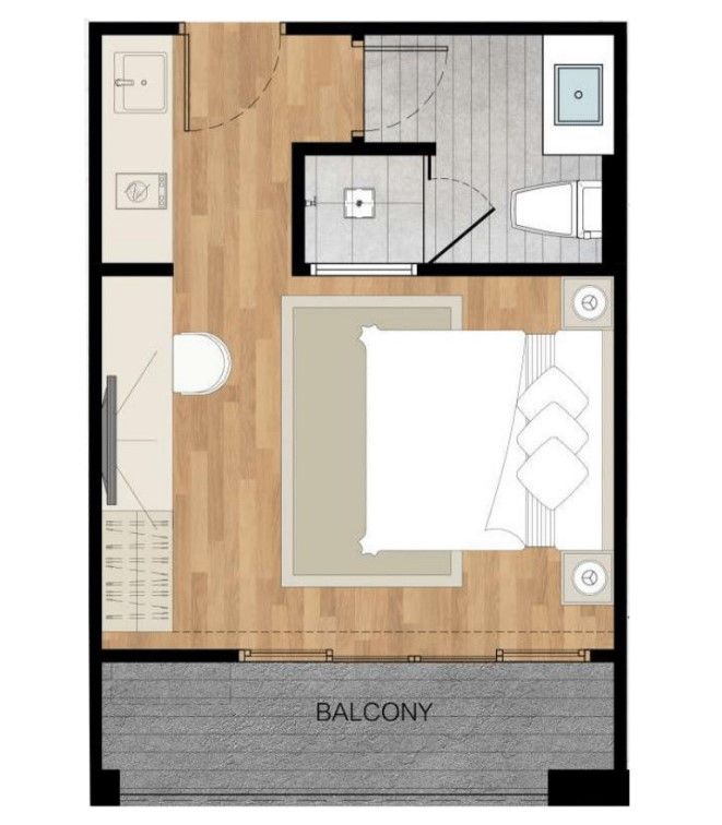 Студия на острове Пхукет, Таиланд, 28.4 м² - фото 2