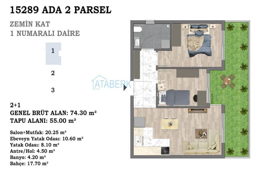Квартира в Анталии, Турция, 52 м² - фото 14