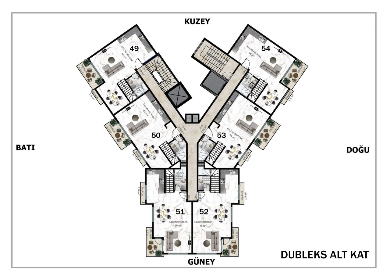 Квартира в Авсалларе, Турция, 60 м² - фото 12