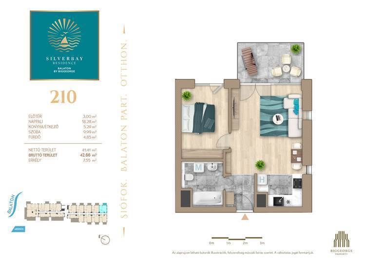 Квартира в Шиофоке, Венгрия, 40 м² - фото 8