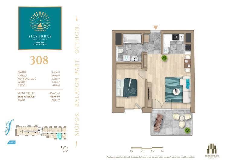 Квартира в Шиофоке, Венгрия, 40 м² - фото 9