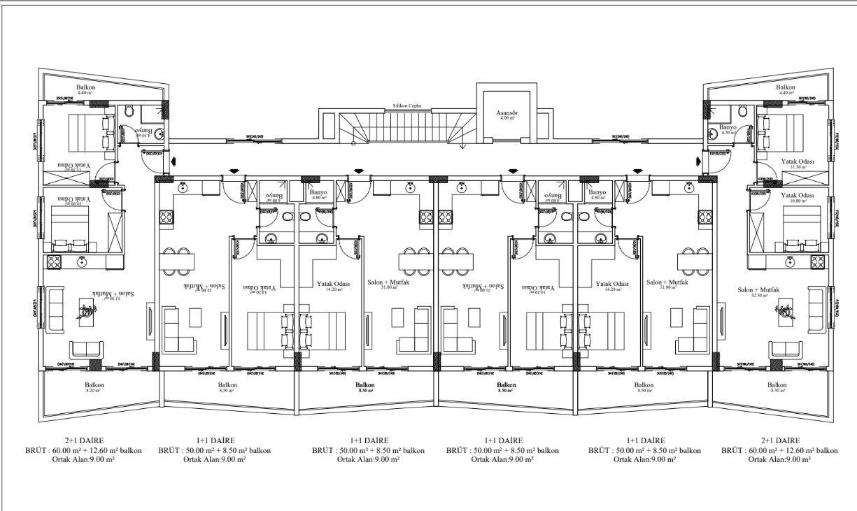 Квартира в Алании, Турция, 67 м² - фото 13