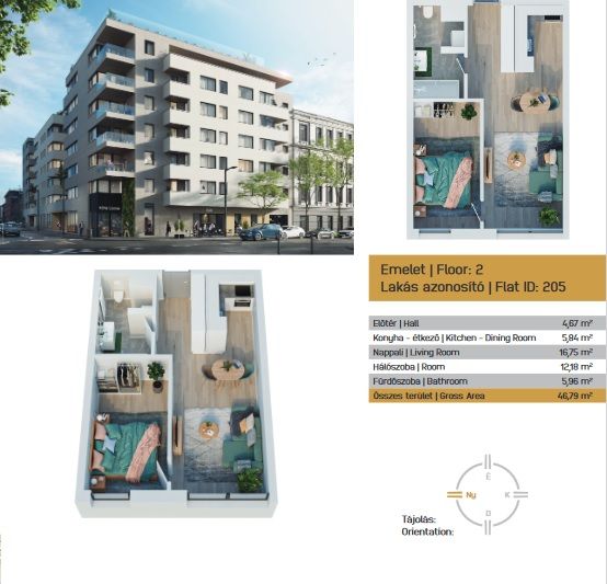 Квартира в Будапеште, Венгрия, 47 м² - фото 11