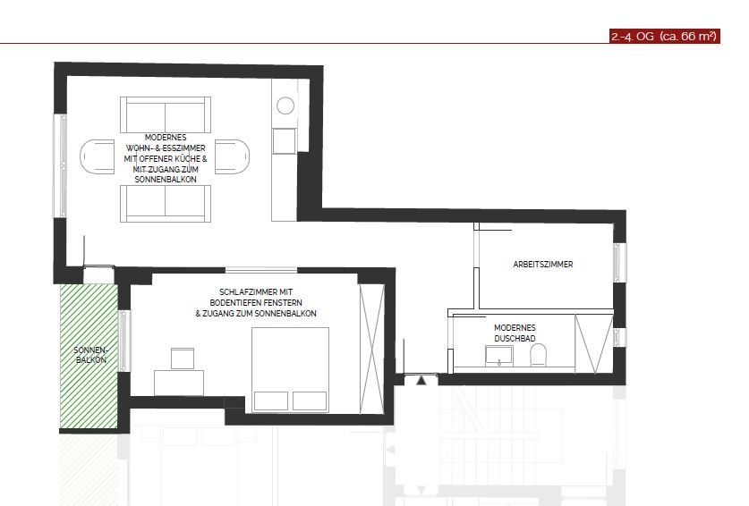 Квартира в Берлине, Германия, 54.87 м² - фото 14