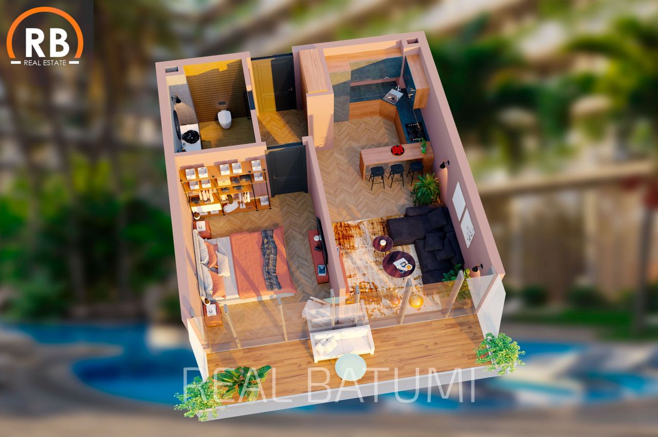 Квартира в Батуми, Грузия, 48.6 м² - фото 16