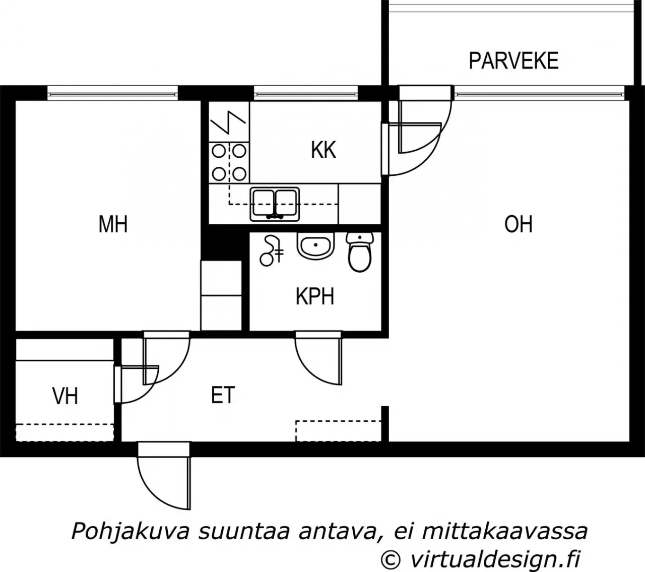 Квартира в Йороинен, Финляндия, 45 м² - фото 2