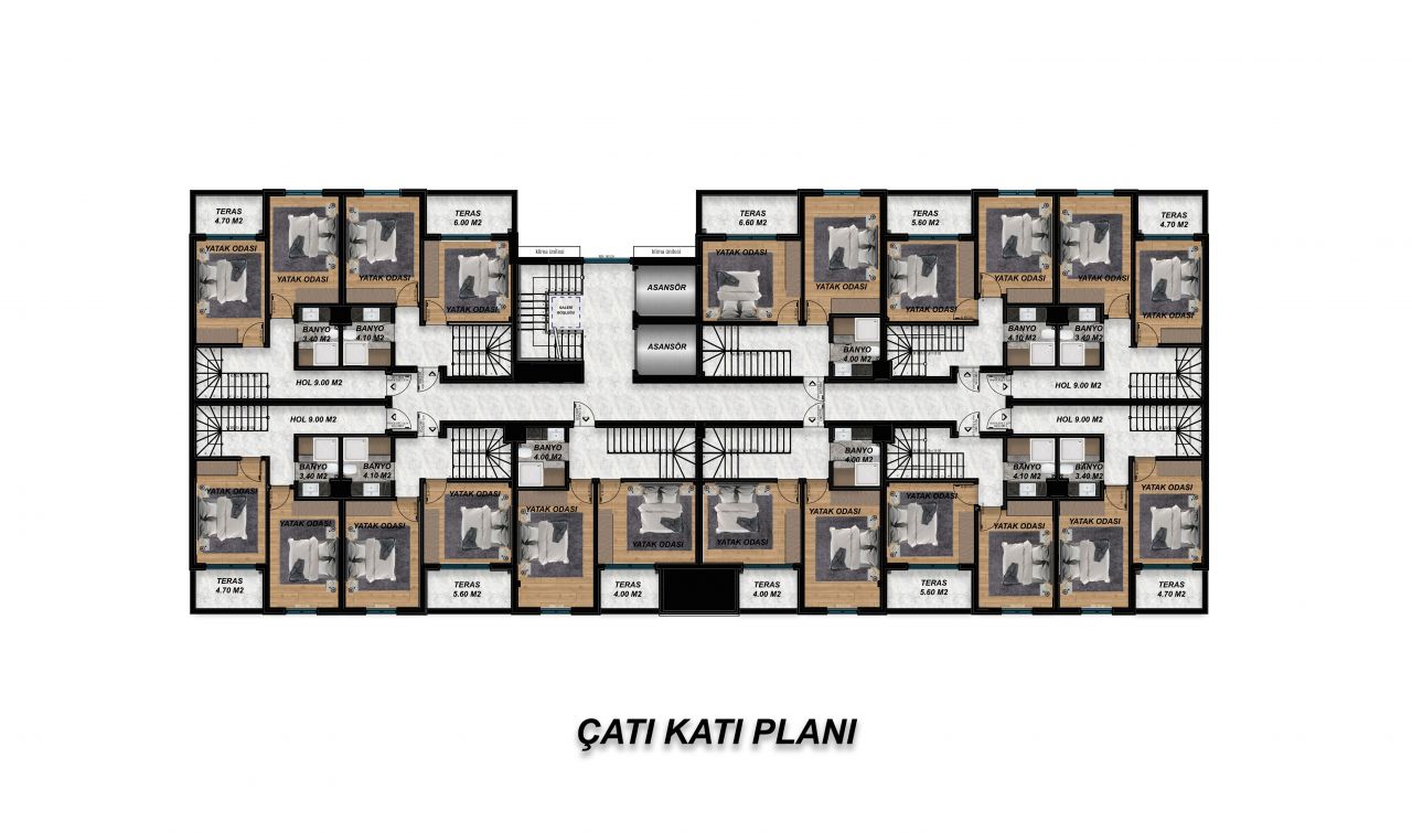 Квартира в Газипаше, Турция, 50 м² - фото 12