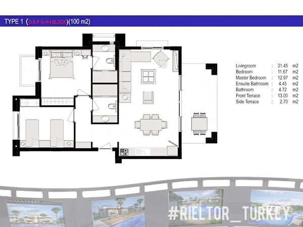 Квартира в Сиде, Турция, 100 м² - фото 12