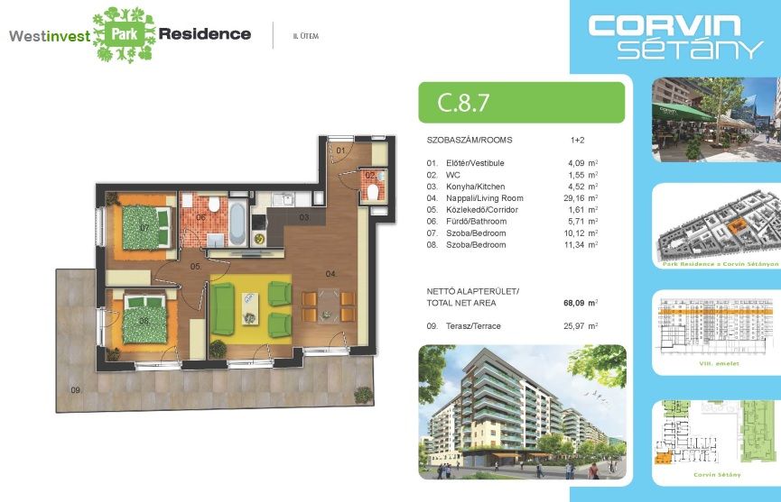 Квартира в Будапеште, Венгрия, 68 м² - фото 2