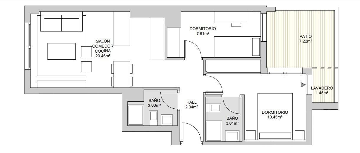 Квартира в Малаге, Испания, 56 м² - фото 5