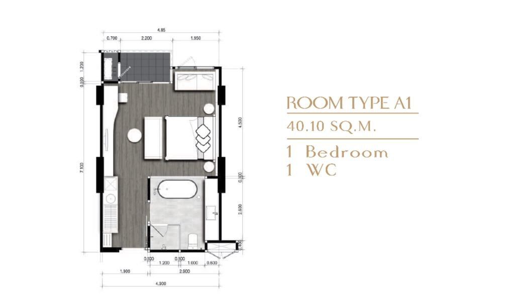 Квартира на острове Пхукет, Таиланд, 39.45 м² - фото 14