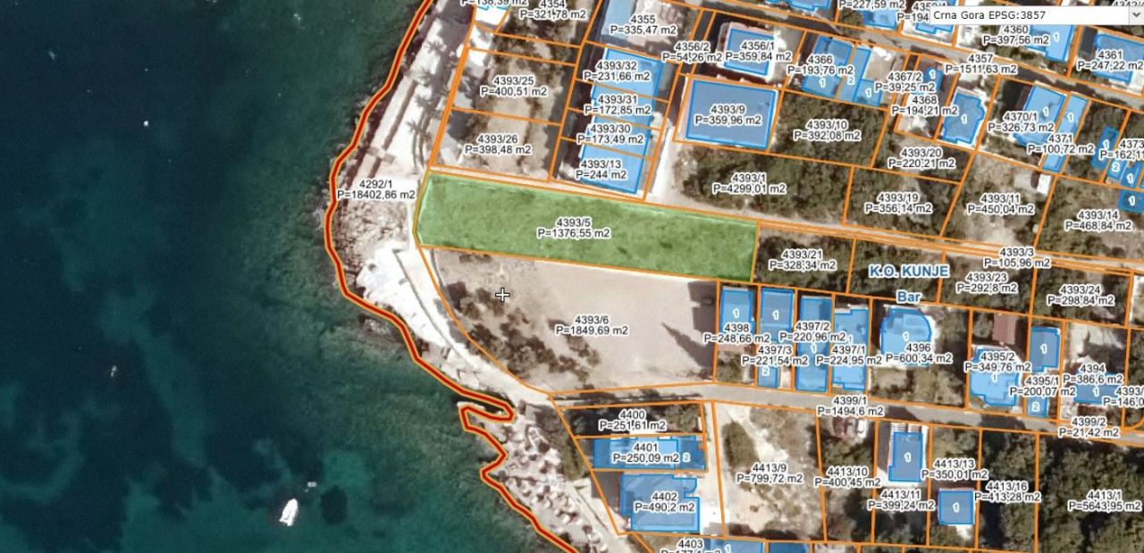 Земля в Утехе, Черногория, 1 377 м² - фото 6