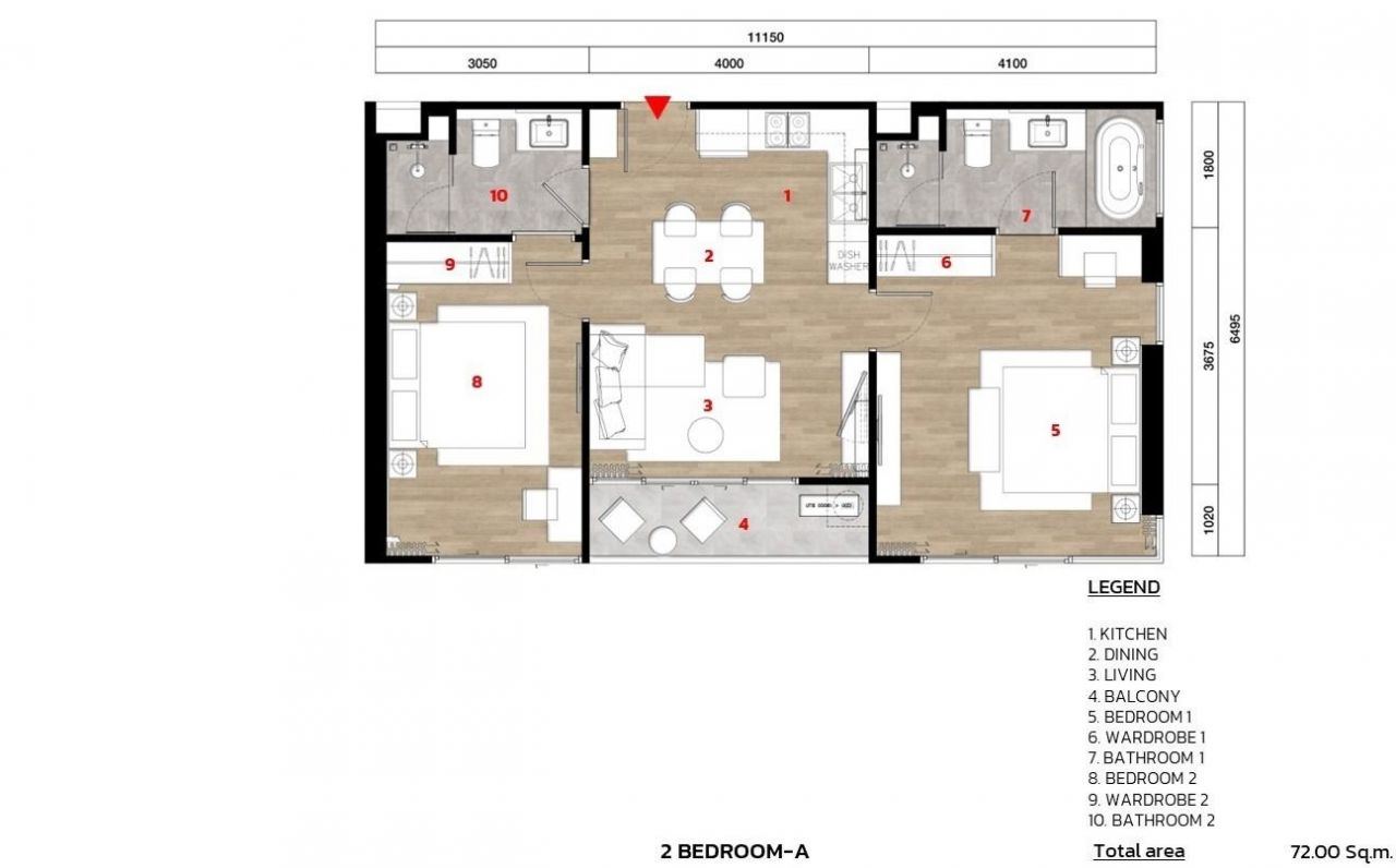 Апартаменты на острове Пхукет, Таиланд, 72 м² - фото 3