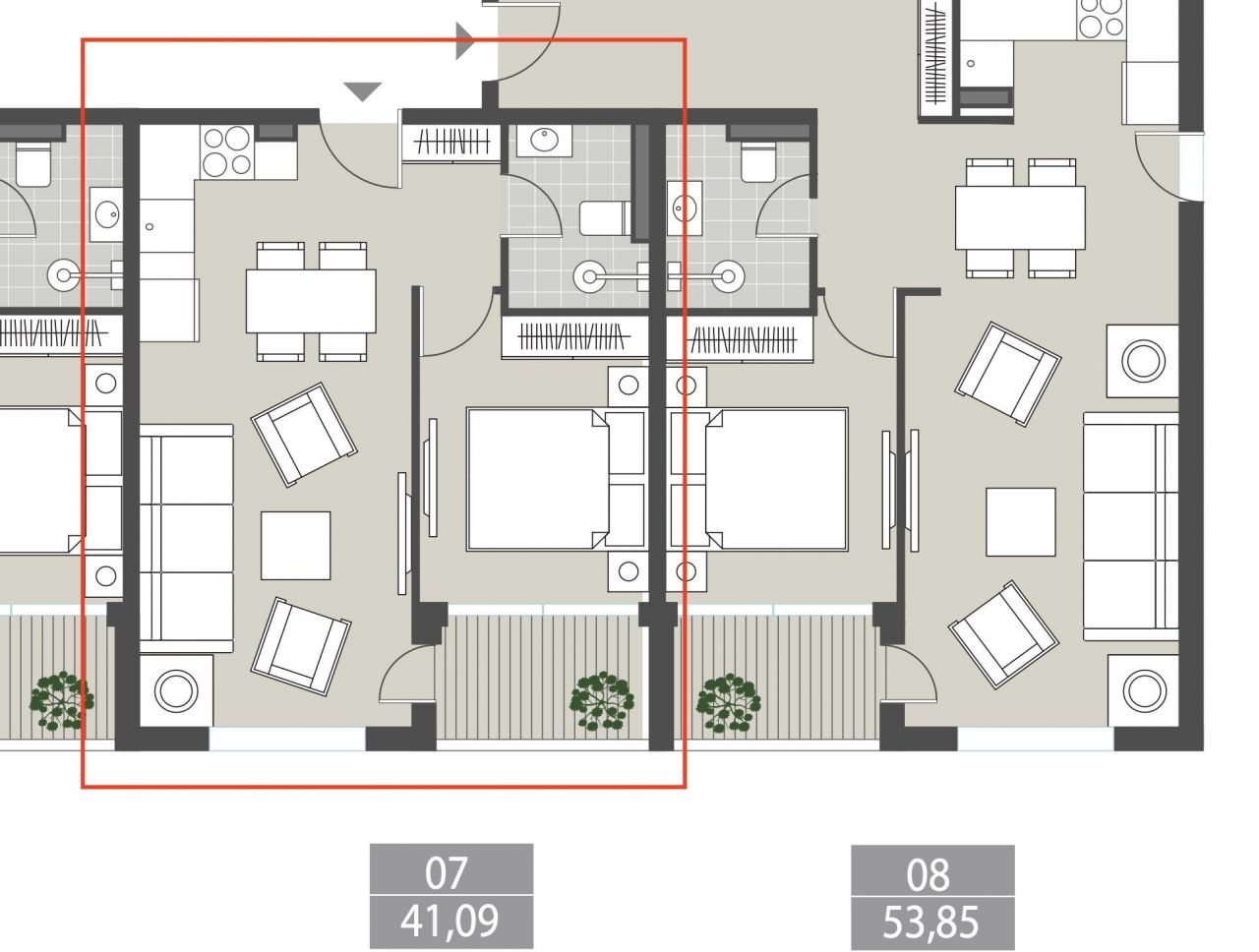 Апартаменты в Тивате, Черногория, 41.75 м² - фото 14